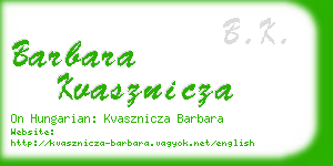 barbara kvasznicza business card